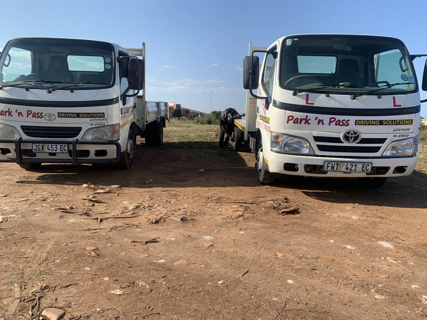 Two Park 'n Pass Code 10 training trucks